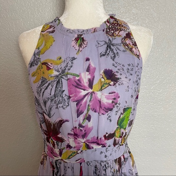 Anthropologie Floral Midi Dress - Lavender and Multicolor - Picture 8 of 14